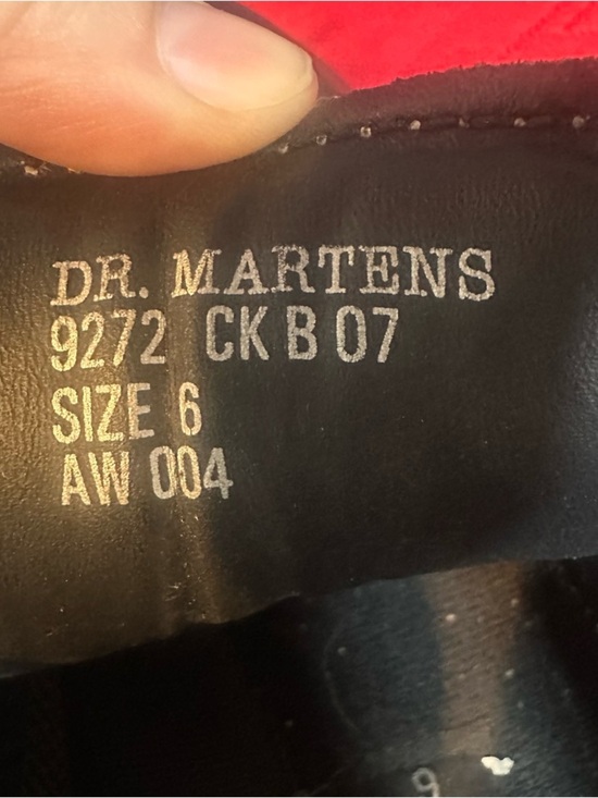 Vintage Dr. Martens Black Leather Shoes with Yellow Stitching main image 8